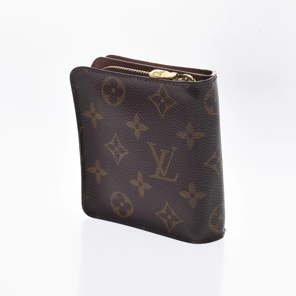 Louis Vuitton Monogram Brown Zip Wallet Bi Compact fold Brown